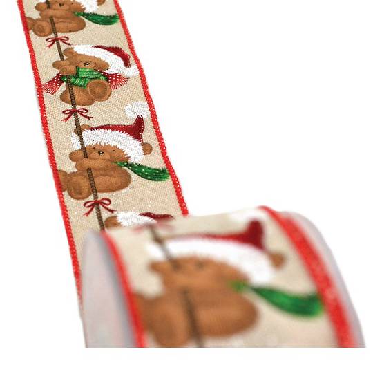 Ribbon 9mt, 55mm Santa Teddy Bear *ETA Nov
